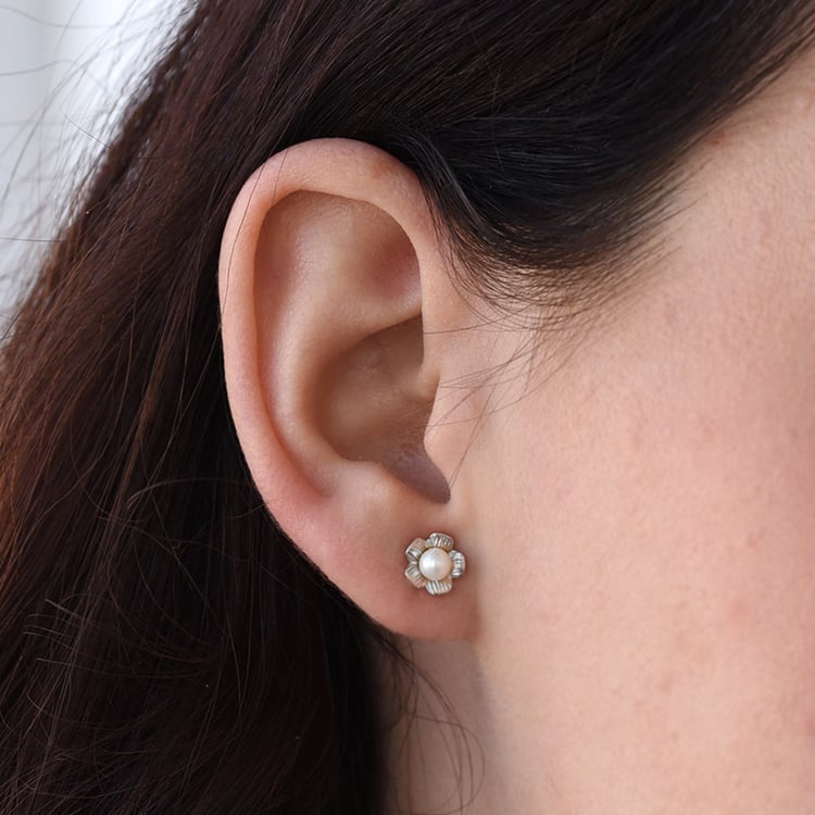 Náušnice s perlami ze zlata 80879