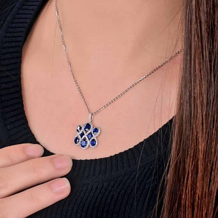 Zlatý safírový náhrdelník Namiss 9977