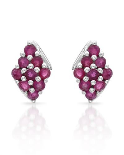 Stříbrné náušnice s rubíny