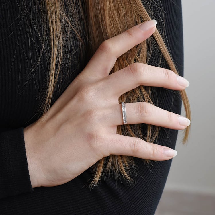 Eternity prsten s lab-grown round a baguette diamanty Luisa 107931