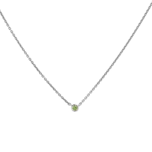 Stříbrný minimalistický náhrdelník se zeleným safírem Glosie