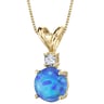 Náhrdelník s modrým round opálem a diamantem Xella