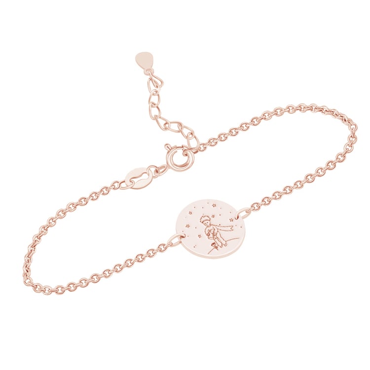 Stříbrný náramek Malý princ s růží a gravírem