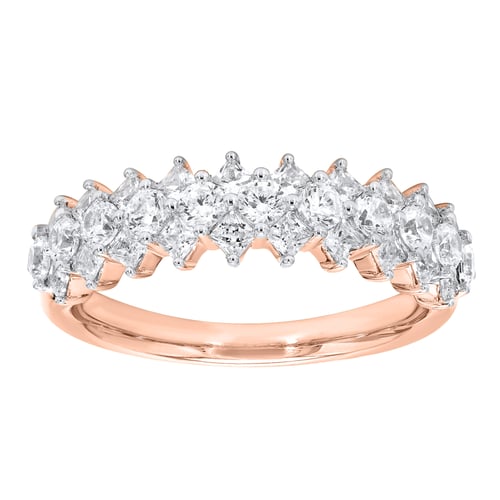 Half-eternity prsten ze zlata s přírodními diamanty Govind