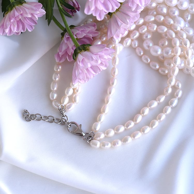 Stříbrný perlový náhrdelník 83553