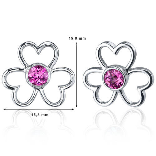 Květinové náušnice se safíry stříbrné 2230