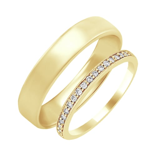 Eternity prsten s diamanty a pánský komfortní prsten Minke
