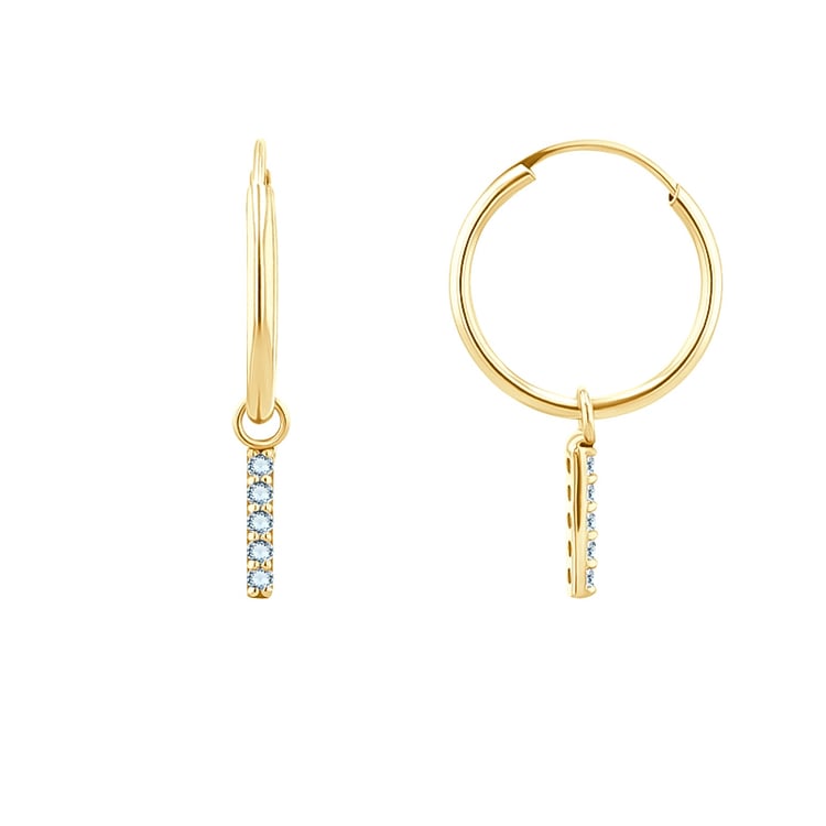 Zlaté visací náušnice s modrými topazy Elaine 123960