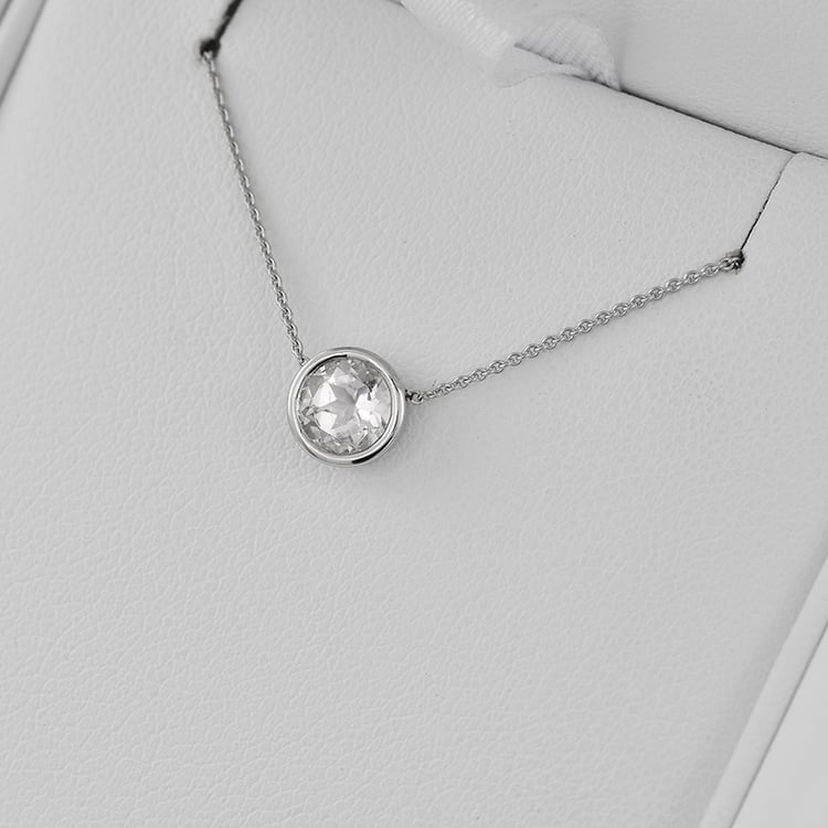 Náhrdelník z platiny s topazem 71112