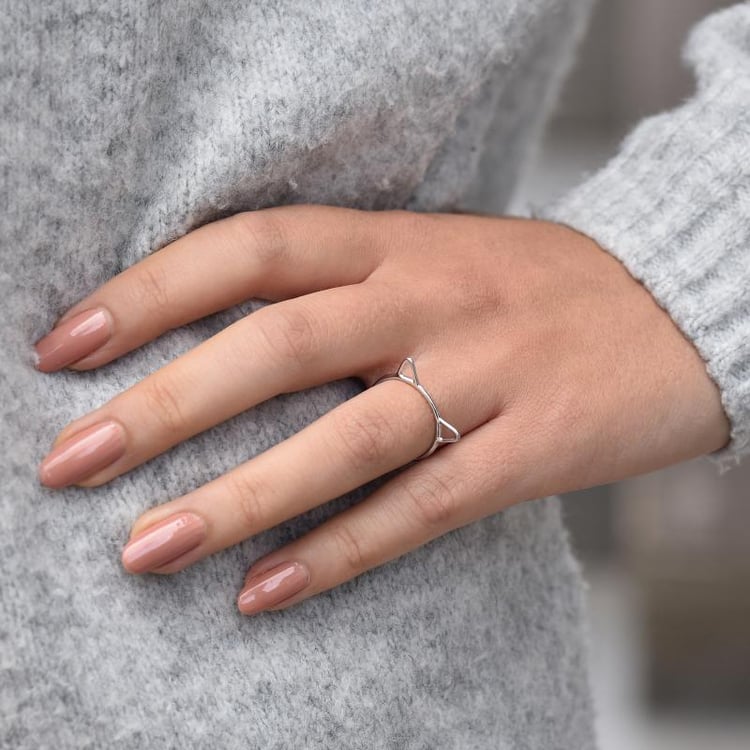 Stříbrný prsten s kočičími oušky 35312