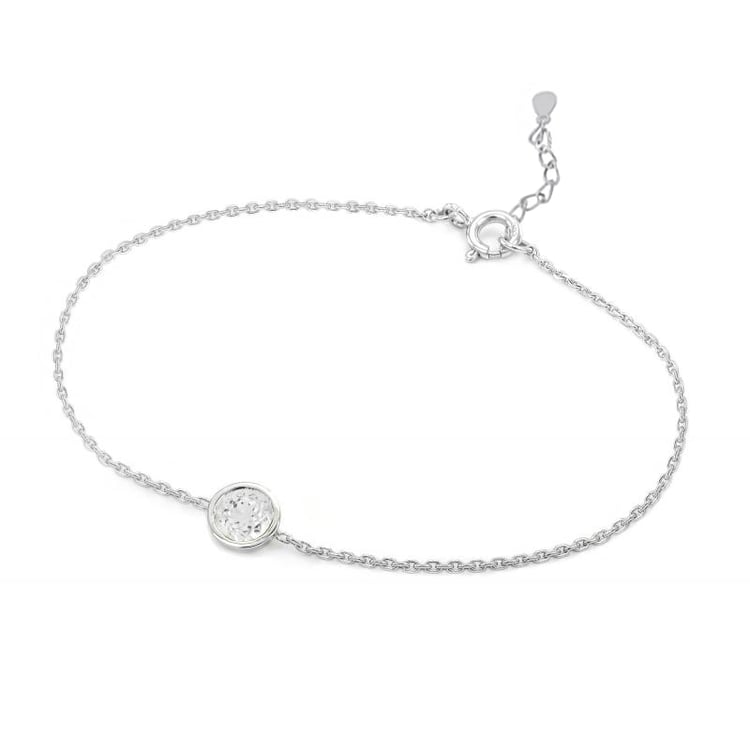 Stříbrný náramek s bílým topazem Arleth