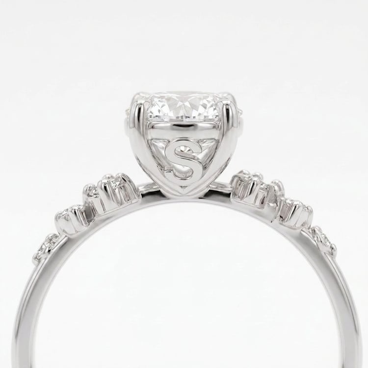 Zásnubní prsten s výběrem písmene a diamanty Olha 167607