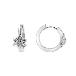 Stříbrné kruhové náušnice s květy Gerber