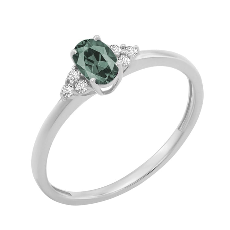 Zásnubní prsten s přírodním alexandritem a diamanty Sheldo