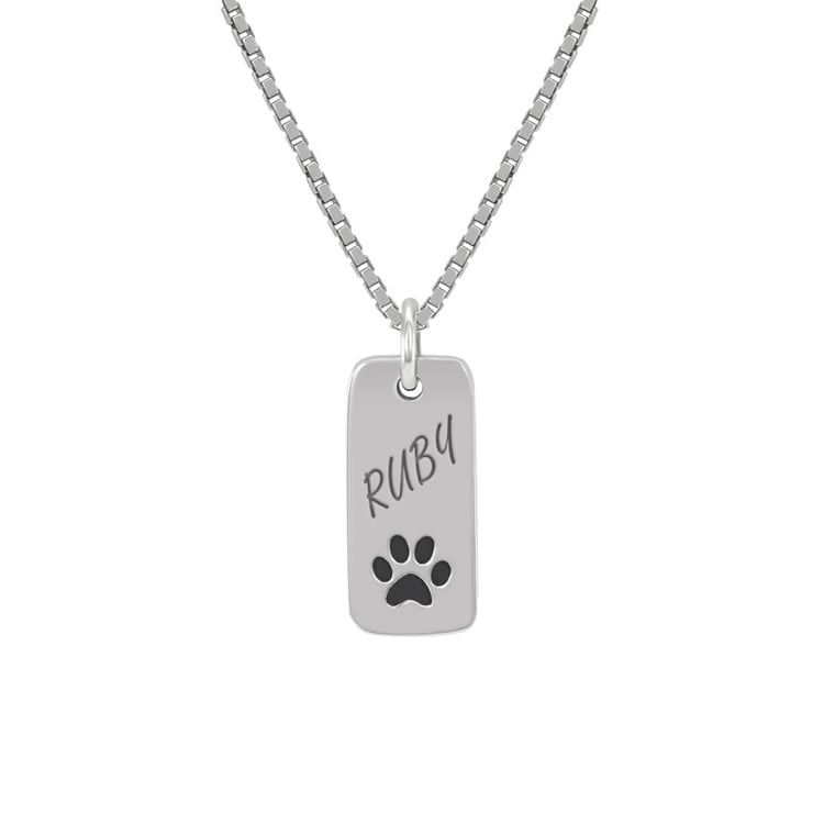 Stříbrný přívěsek s psí tlapkou a gravírem