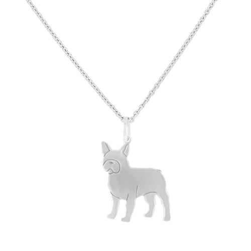 Stříbrný přívěsek ve tvaru psa s gravírem French Bulldog