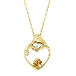 Přívěsek matka a dítě s citrínem a diamantem Ella