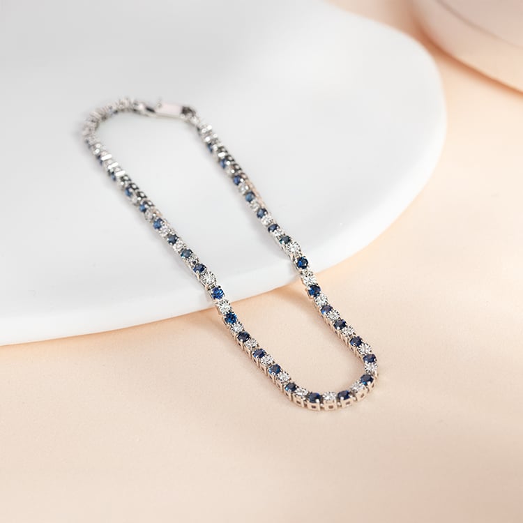 Tenisový náramek se safíry a diamanty Kendrick 149071