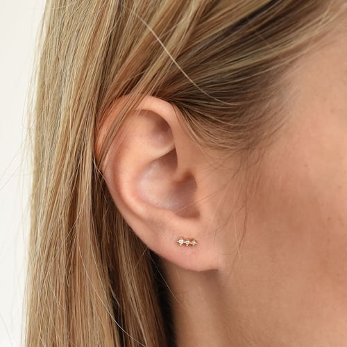 Drobné stříbrné náušnice s diamanty Linus