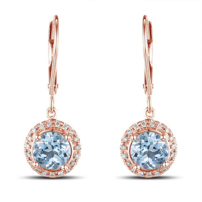 Akvamarínové náušnice s diamanty 85656