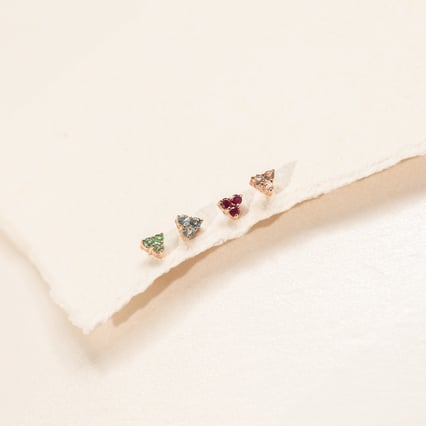 Zlatá piercing náušnice s akvamaríny Masha