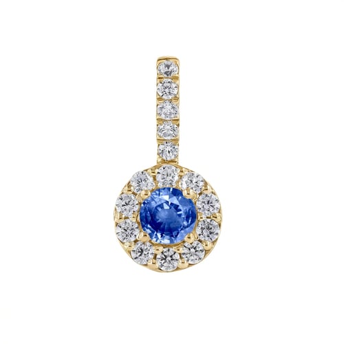 Stříbrný elegantní přívěsek s modrým safírem a lab-grown diamanty Harvey