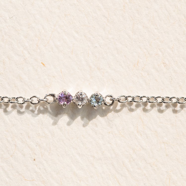 Stříbrný náramek s ametystem, safírem a topazem Joe 138030