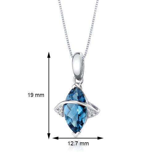 Přívěsek s topazem a diamanty ze zlata 27384