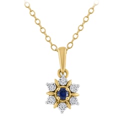 Elegantní přívěsek ve tvaru květu se safírem a lab-grown diamanty Aarav