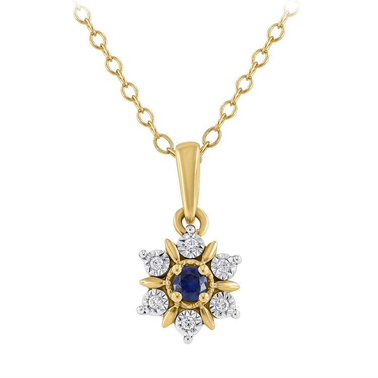  Elegantní přívěsek ve tvaru květu se safírem a lab-grown diamanty Aarav
