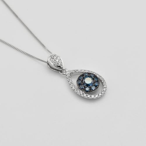 Přívěsek s modrými a bílými diamanty Wawyd