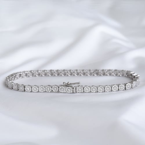 Stříbrný náramek s lab-grown diamanty Ramess
