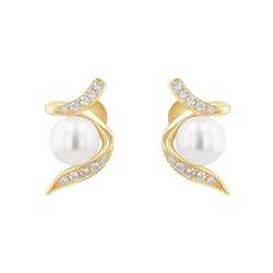 Náušnice s perlou a diamanty Durga