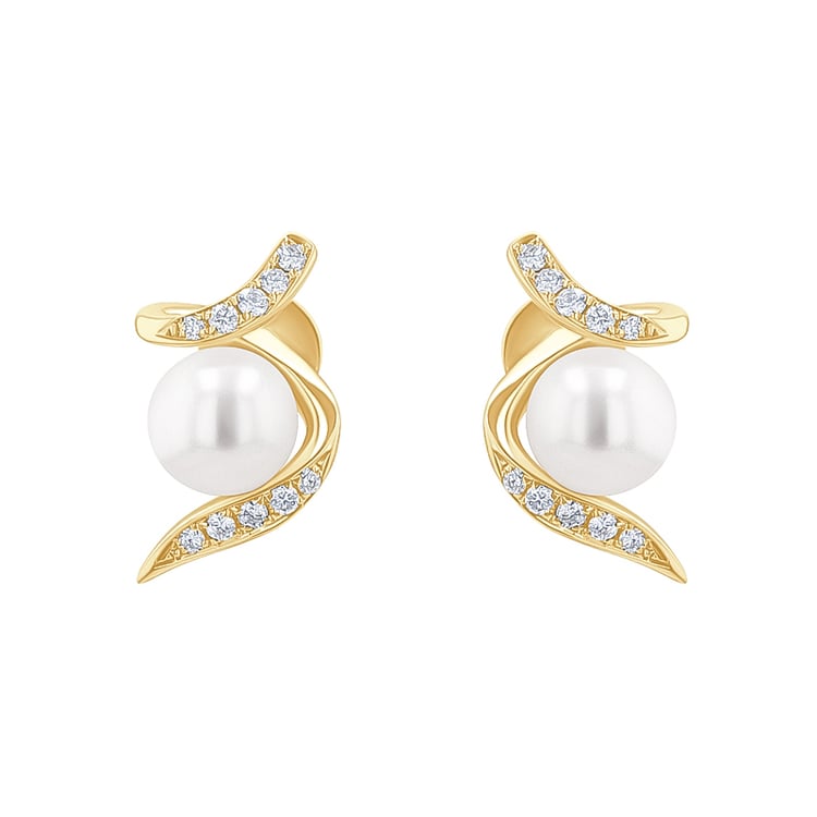 Náušnice s perlou a diamanty Durga