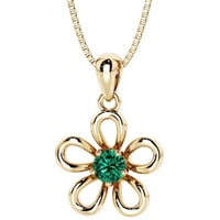 Květinový stříbrný přívěsek se smaragdem Evandro