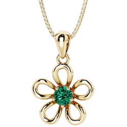 Květinový stříbrný přívěsek se smaragdem Evandro