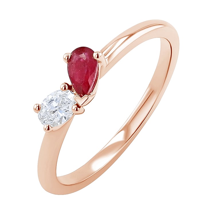Kolekce šperků Toi et Moi s rubínem a lab-grown diamantem Ethelmary 134971