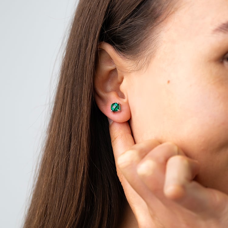 Smaragdové náušnice ze zlata Chavonah 147469