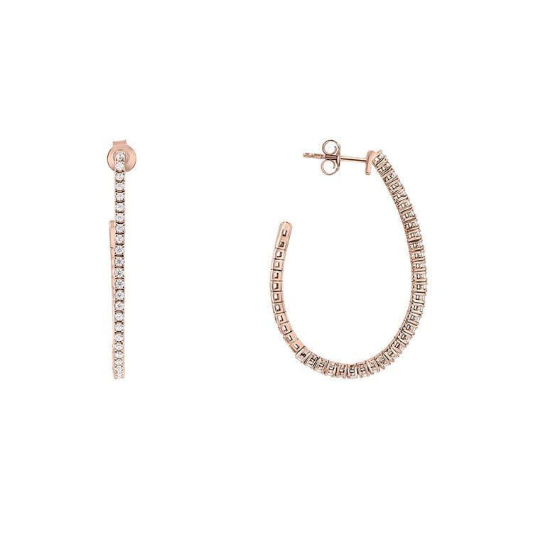 Zlaté flexi půlkruhové náušnice s diamanty Streep 141251