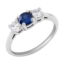 Zásnubní prsten se safírem a diamanty Clark