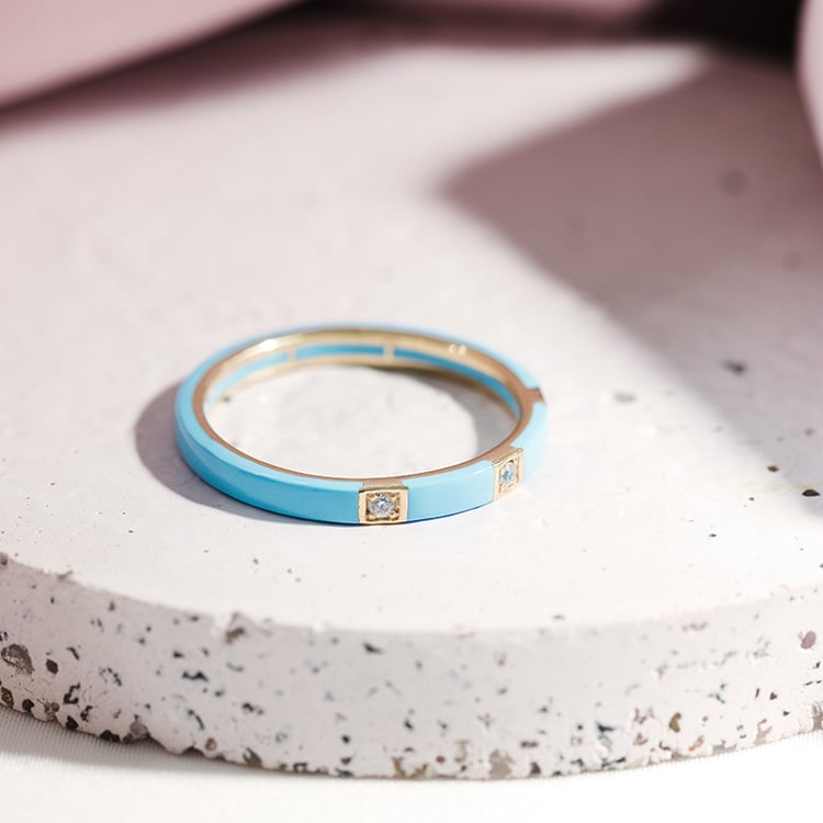 Keramický prsten s lab-grown diamanty Jardan 121880