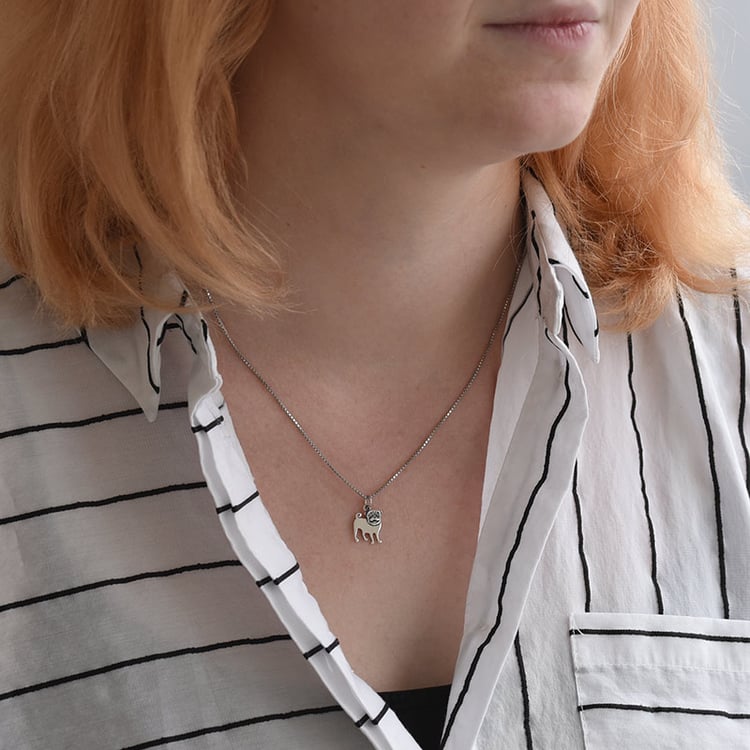 Stříbrný přívěsek ve tvaru mopse Pug 70823