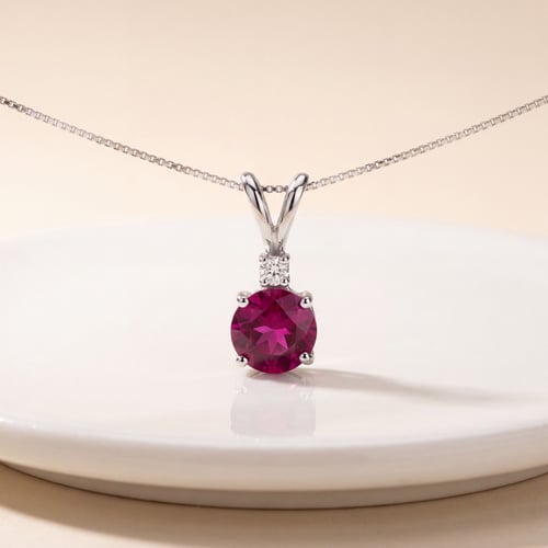 Zlatý rubínový přívěsek s diamantem Emolyna