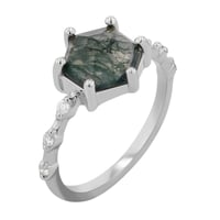 Jedinečný prsten s mechovým achátem Sally