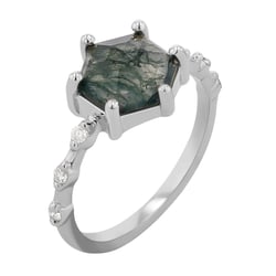 Jedinečný prsten s mechovým achátem Sally