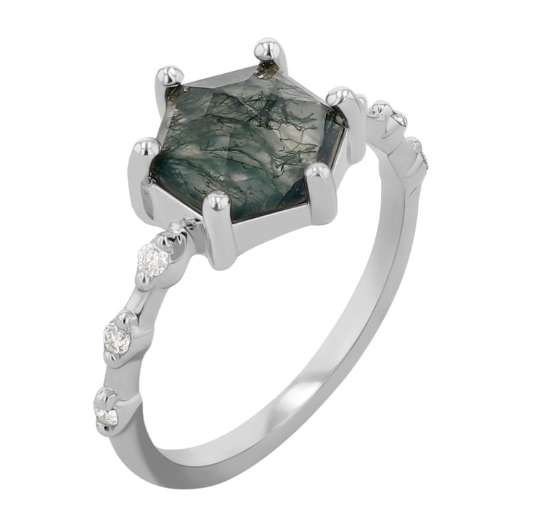 Jedinečný prsten s mechovým achátem Sally