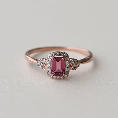 Zlatý prsten s emerald turmalínem a diamanty Marin