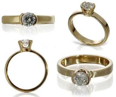 Setting ze zlata s round diamantem 4051