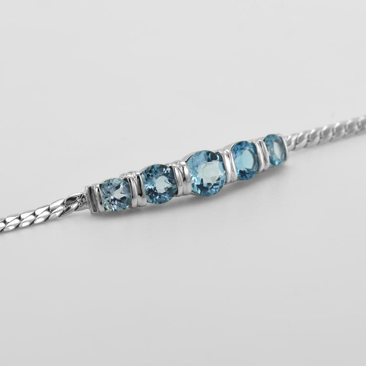 Stříbrný náramek s topazy 51359