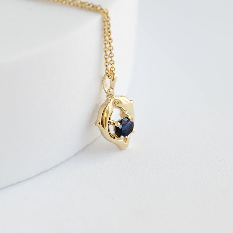 Přívěsek ve znamení Ryb se safírem Pescado 144327